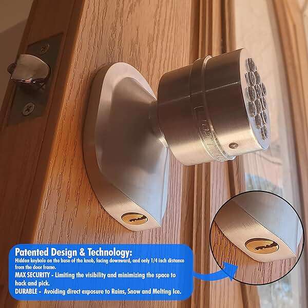 SoHoMiLL® Electronic Keypad Door Knob SoHo Mill® and Lock Set with Backup Mechanical Key (Spring Latch Lock; Not Deadbolt; Not Phone Connected), Single Front keypad YL 99 Upgraded Model-B - Image 3
