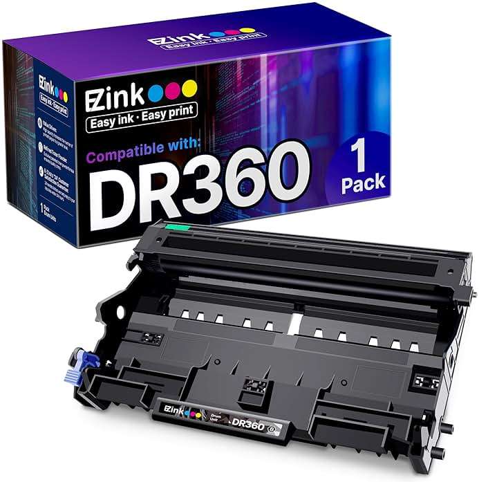 E-Z Ink Compatible Drum Unit Replacement for Brother DR360 DR 360 to use with DCP-7040 DCP-7030 MFC-7840W MFC-7340 MFC-7440N HL-2140 HL-2170W HL-2150N (1 Drum Unit) - Image 1