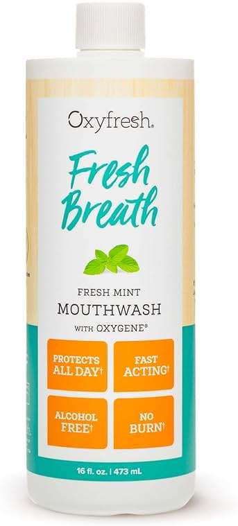 Oxyfresh Fresh Mint Flavored Mouthwash for Adults, Fresh Breath & Bad Breath Treatment – Dentist Recommended for Long - Lasting Fresher & Healthy Gums - Alcohol & Fluoride Free - 16 Fl Oz - Image 1