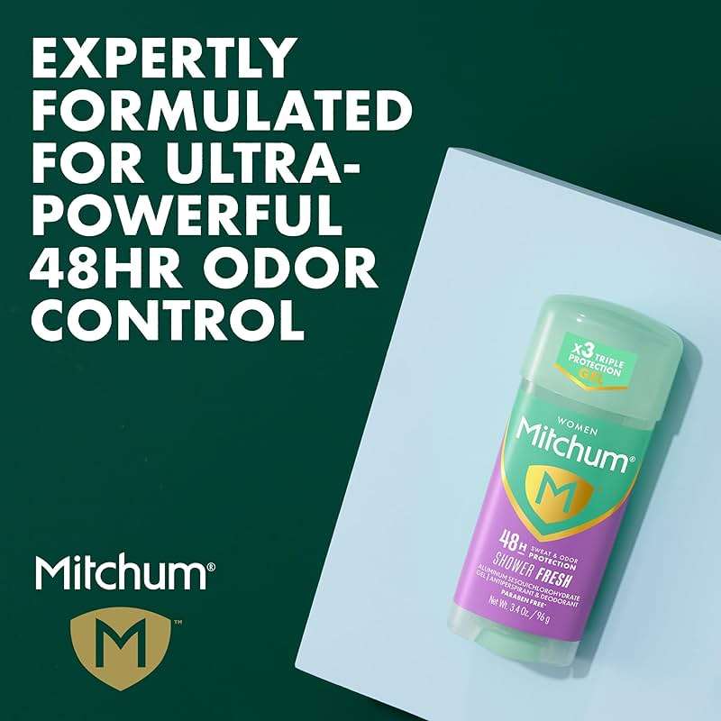 Mitchum Women’s Antiperspirant Deodorant Gel Stick, Shower Fresh Scent, 48HR Sweat & Odor Protection, Triple Odor Defense, Alcohol-Free, 3.4 oz (Pack of 2) - Image 2