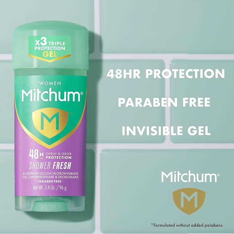 Mitchum Women’s Antiperspirant Deodorant Gel Stick, Shower Fresh Scent, 48HR Sweat & Odor Protection, Triple Odor Defense, Alcohol-Free, 3.4 oz (Pack of 2) - Image 3