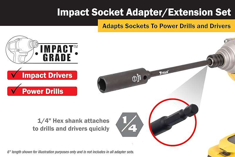 Titan 15206 3-Piece 12-Inch Impact Socket Adapter and Extension Set - Image 3