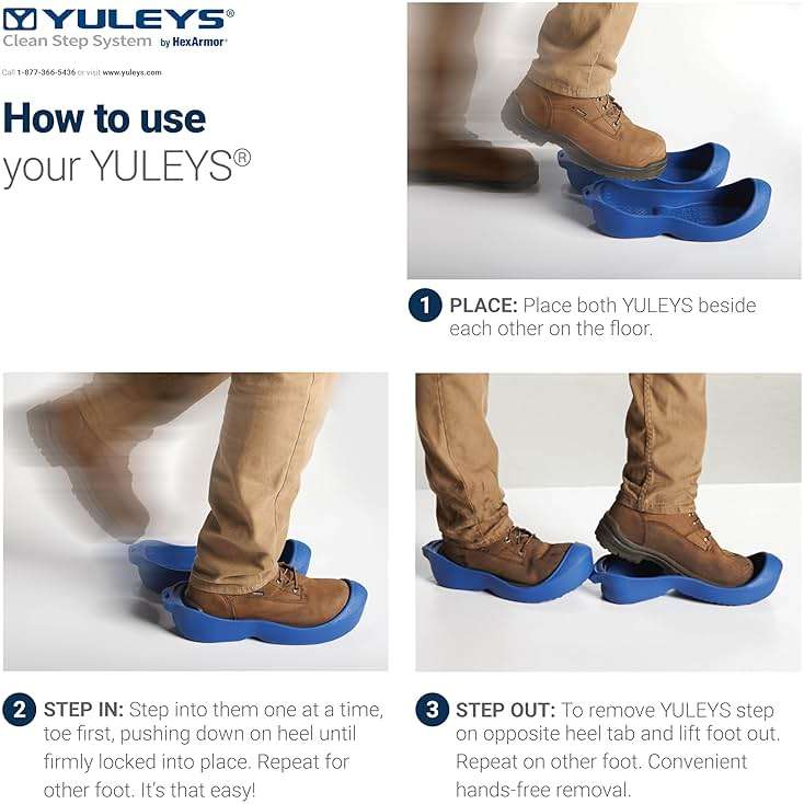 HexArmor YULEYS, Hands-Free Reusable Work Boot & Shoe Covers With Universal Fit, Slip-Resistant Tread and Heel-Locking Grip - Image 4