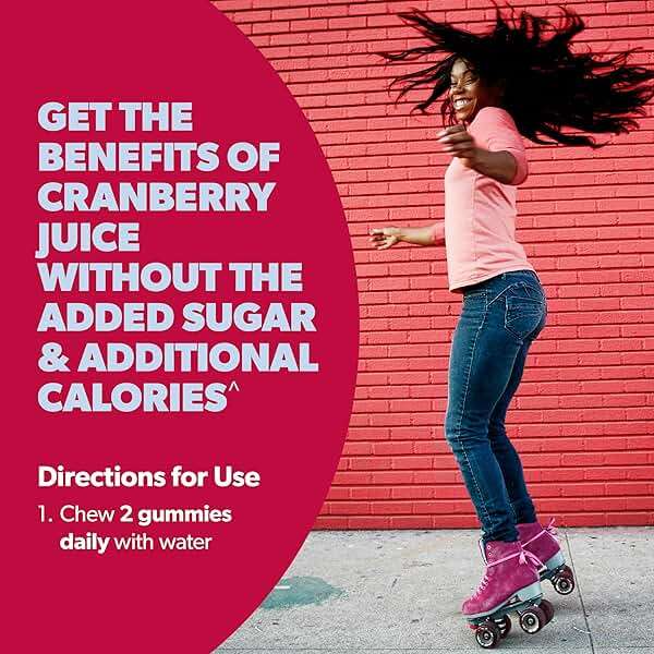 AZO Cranberry Urinary Tract Health Gummies Dietary Supplement, 2 Gummies = 1 Glass of Cranberry Juice, Helps Cleanse & Protect, Natural Berrylicious Flavor, Non-GMO, 72 Gummies - Image 6