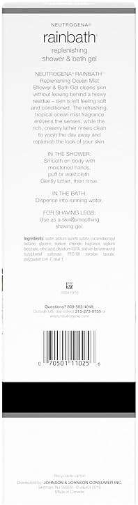 Neutrogena Rainbath Replenishing Shower and Bath Gel -Refreshing Body Wash with Moisturizing Formula for Soft Skin, Ocean Mist Scent, 32 fl. oz. (946 mL) Pump Bottle - Image 9
