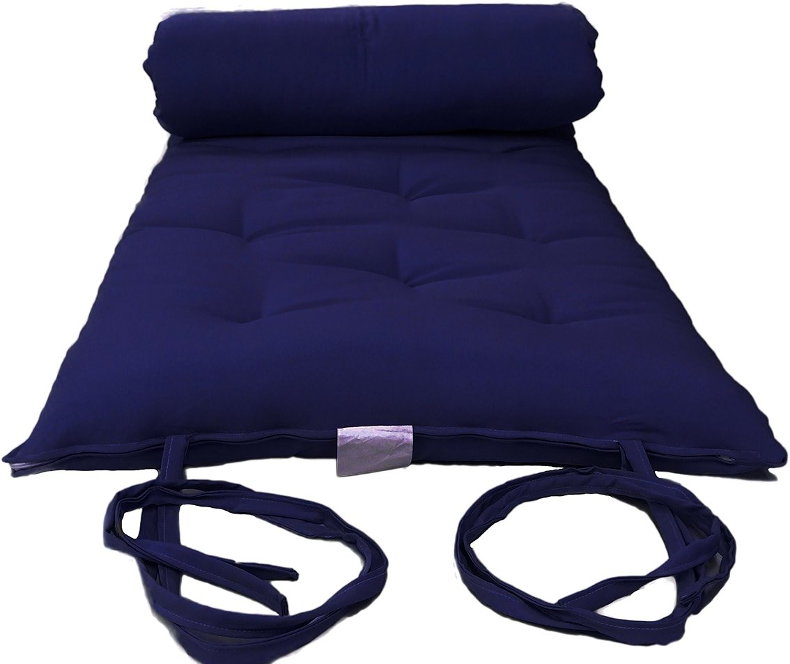 D&D Futon Furniture Queen Size Navy Traditional Japanese Floor Mattresses, Foldable Cushion Mats, Yoga, Meditation 80 x 60 x 3 - Product Image