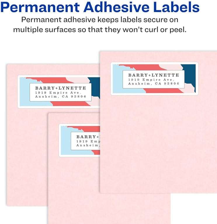 Avery Printable Shipping Labels with Sure Feed, 3-1/3" x 4", White, 1,500 Blank Mailing Labels (95940) - Image 3