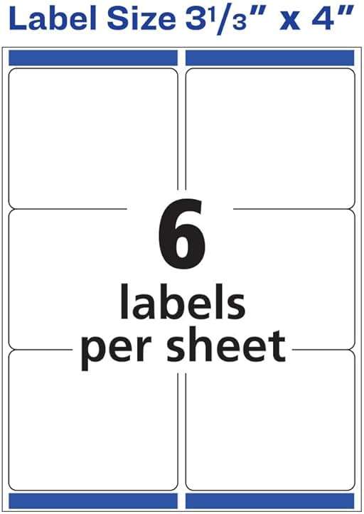 Avery Printable Shipping Labels with Sure Feed, 3-1/3" x 4", White, 1,500 Blank Mailing Labels (95940) - Image 4