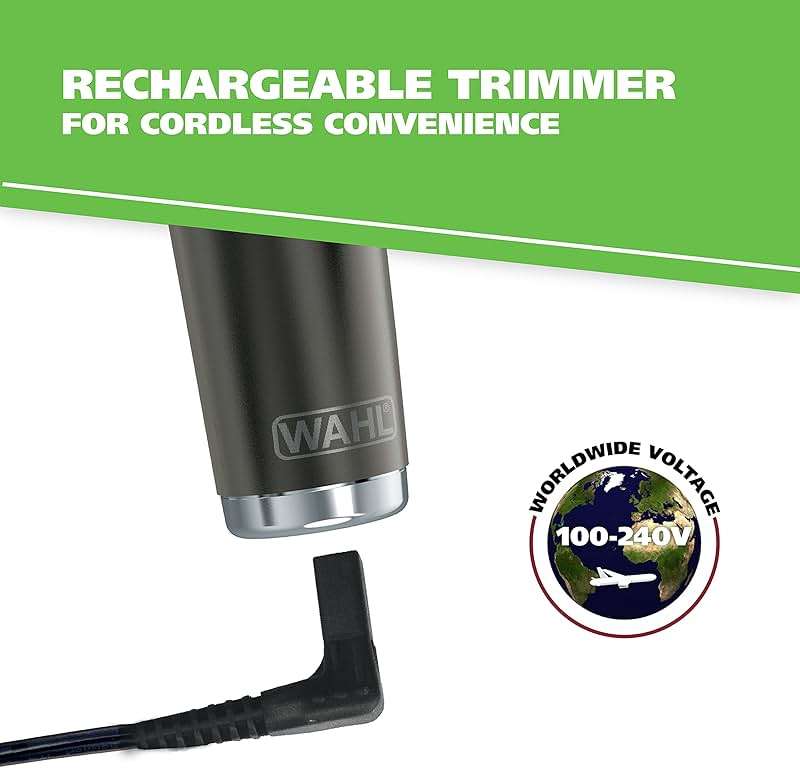 WAHL USA Stainless Steel Lithium Ion 2.0+ Slate Beard Trimmer for Men - Electric Shaver, Nose Ear Trimmer, Rechargeable All in One Men's Grooming Kit - Model 9864 - Image 6