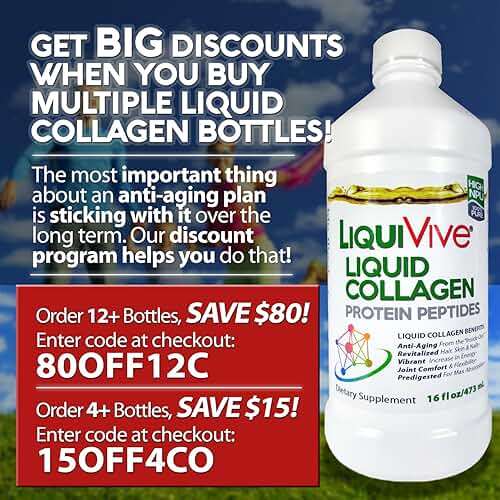 LiquiVive Liquid Collagen Protein Peptides Concentrate | Pure Hydrolyzed Super Multi Collagen Hydrolysate Health Drink | Higher Direct Absorption Than Powder Pills & Capsules | Colageno Liquido - Image 2