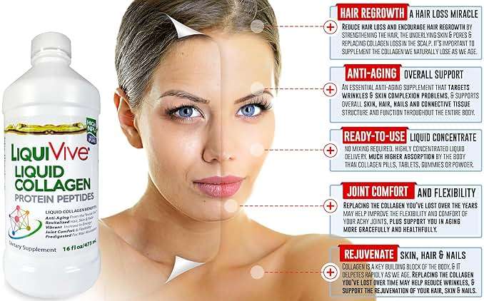 LiquiVive Liquid Collagen Protein Peptides Concentrate | Pure Hydrolyzed Super Multi Collagen Hydrolysate Health Drink | Higher Direct Absorption Than Powder Pills & Capsules | Colageno Liquido - Image 4