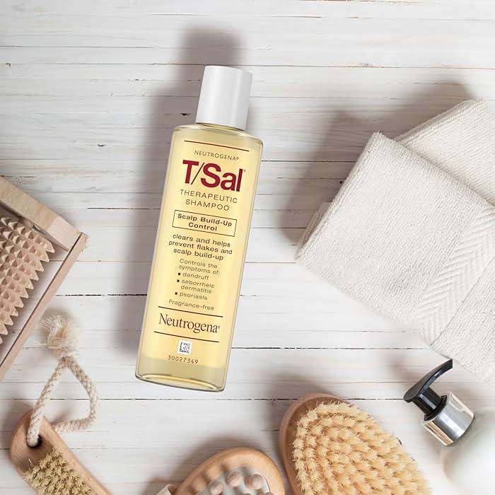 Neutrogena T/Sal Therapeutic Dandruff Shampoo, Scalp Build-Up Control, 3% Salicylic Acid,Psoriasis Treatment, Seborrheic Dermatitis Shampoo, Clears Flakes, Fragrance Free, 4.5 fl oz - Image 5