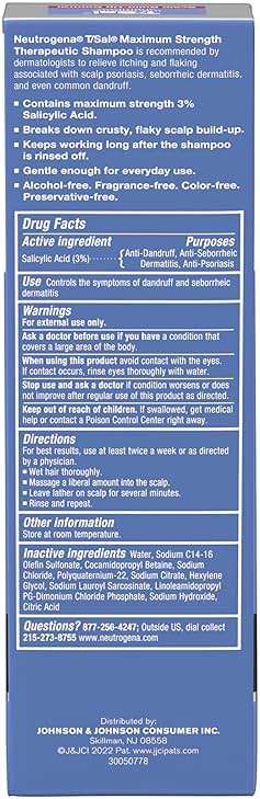 Neutrogena T/Sal Therapeutic Dandruff Shampoo, Scalp Build-Up Control, 3% Salicylic Acid,Psoriasis Treatment, Seborrheic Dermatitis Shampoo, Clears Flakes, Fragrance Free, 4.5 fl oz - Image 9