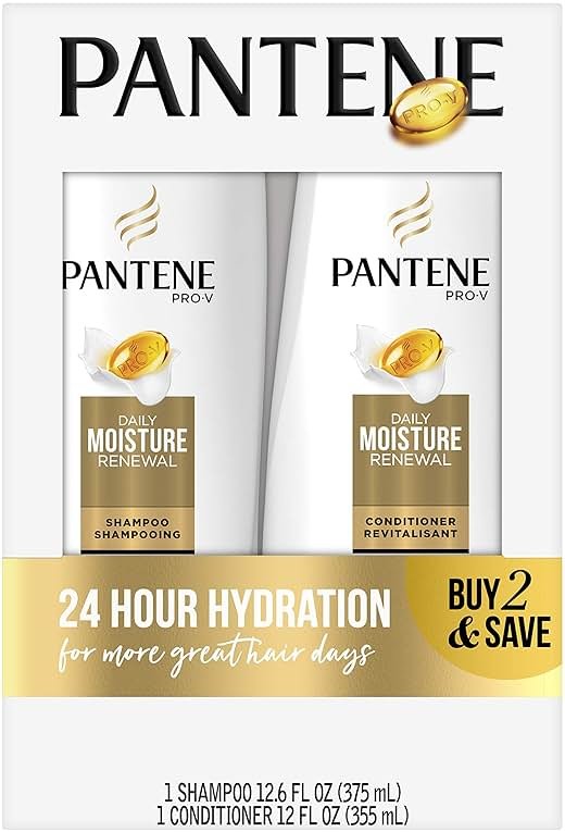 Pantene Daily Moisture Renewal Duo set, 12.6 Oz Shampoo and 12 Oz Conditioner - Product Image