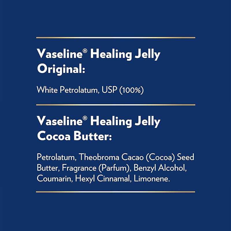Vaseline Original & Cocoa Butter Healing Jelly Travel-Size Variety 2-Pack – Rich Moisturizing Ointment, Skin Protectant for Soothing Cracked, Dry Skin, 1.75 Oz Ea - Image 8