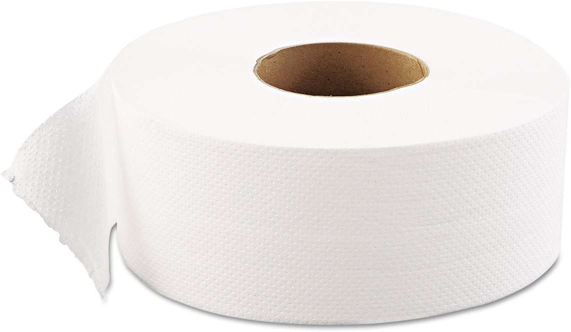 GEN 1511 JRT Jumbo Bath Tissue, 1-Ply, White, 9-Inch Dia, 12 Rolls/Carton - Image 1