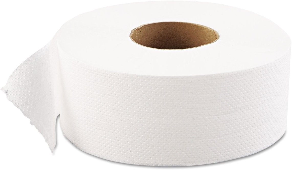 GEN 1511 JRT Jumbo Bath Tissue, 1-Ply, White, 9-Inch Dia, 12 Rolls/Carton - Product Image
