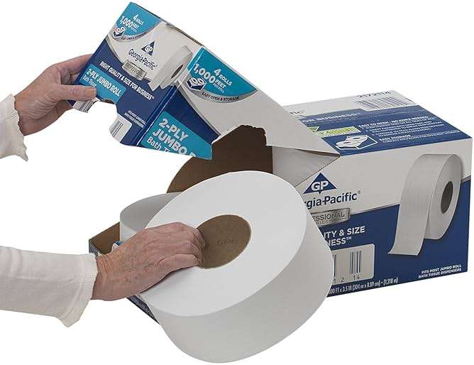 Georgia-Pacific Professional Series Jumbo Jr. 2-Ply Toilet Paper by GP PRO (Georgia-Pacific), 2172114, 1000 Feet Per Roll, 4 Rolls Per Case - Image 6