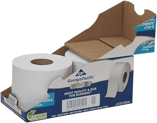 Georgia-Pacific Professional Series Jumbo Jr. 2-Ply Toilet Paper by GP PRO (Georgia-Pacific), 2172114, 1000 Feet Per Roll, 4 Rolls Per Case - Image 7