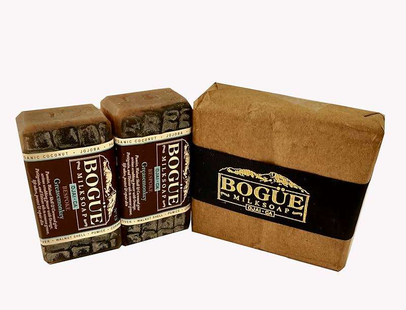 Handmade Goat Milk Soap 2 bars- BOGUE No.13 BESPOKE Greasemonkey Blend has serious scrubbing power. Essential oils of Orange & Vetiver remove grease, help protect & heal working hands. - Image 5