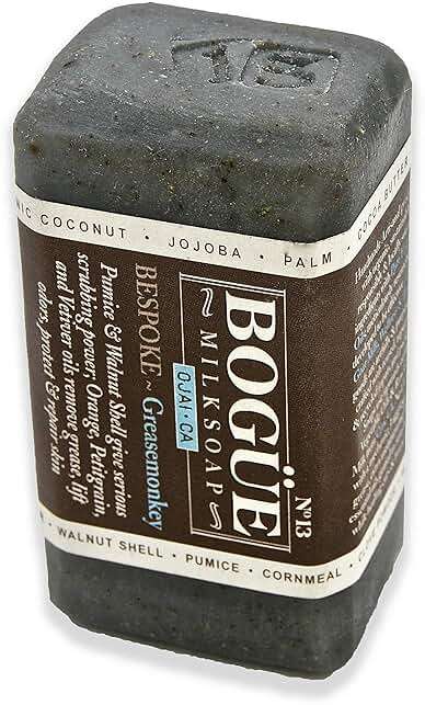 Handmade Goat Milk Soap 2 bars- BOGUE No.13 BESPOKE Greasemonkey Blend has serious scrubbing power. Essential oils of Orange & Vetiver remove grease, help protect & heal working hands. - Image 7