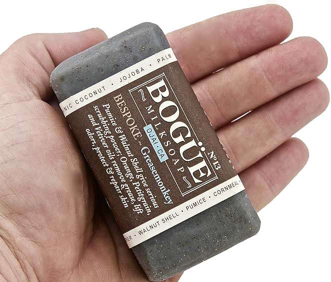 Handmade Goat Milk Soap 2 bars- BOGUE No.13 BESPOKE Greasemonkey Blend has serious scrubbing power. Essential oils of Orange & Vetiver remove grease, help protect & heal working hands. - Image 8