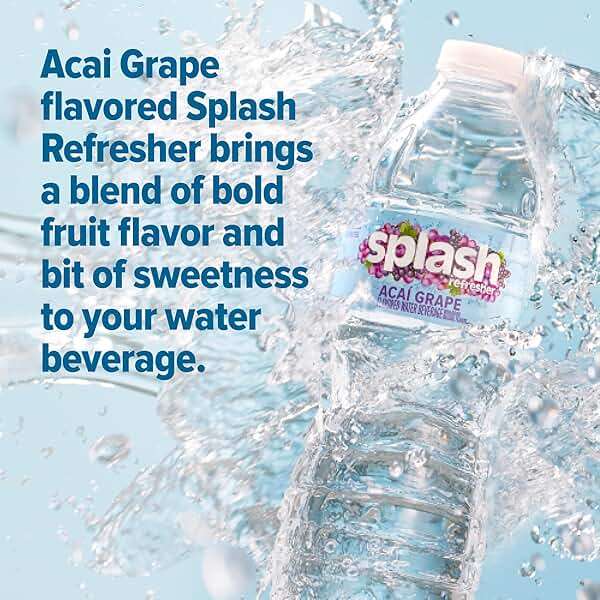 SPLASH REFRESHER Flavored Water Bottles, Acai Grape Flavor - 6-Pack, 16.9 Fl Oz - Refreshing Flavored Bottled Water with Electrolytes - Zero Sugar & Zero Calories - Image 5
