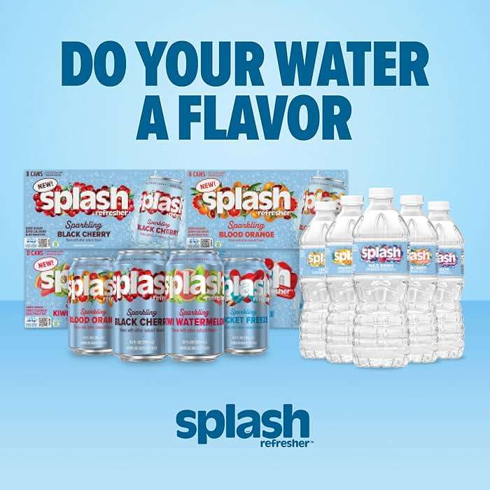 SPLASH REFRESHER Flavored Water Bottles, Acai Grape Flavor - 6-Pack, 16.9 Fl Oz - Refreshing Flavored Bottled Water with Electrolytes - Zero Sugar & Zero Calories - Image 7