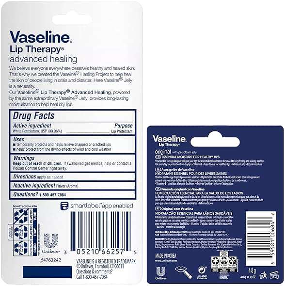 Vaseline Lip Therapy Advanced Healing Lip Balm Tube 12-Pack – White Petroleum Lip Protectant, 0.25 Oz Ea - Image 3