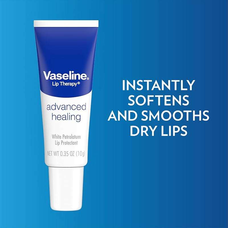 Vaseline Lip Therapy Advanced Healing Lip Balm Tube 12-Pack – White Petroleum Lip Protectant, 0.25 Oz Ea - Image 4