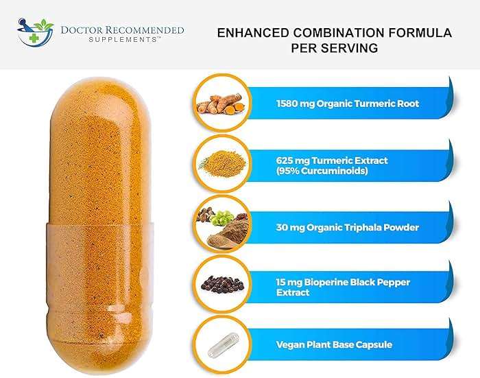 Turmeric Curcumin Supplement - 2250mg/d - Veggie Caps - 95% Curcuminoids with Black Pepper Extract (Bioperine) - 750mg Capsules - 100% Organic - Most Powerful Turmeric (180 Count) - Image 4