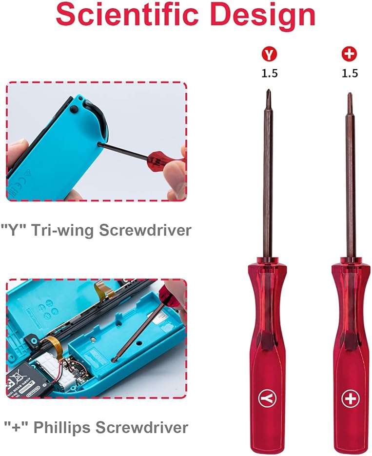 Mcbazel Tri-Wing & Phillips Screwdriver Set for Nintendo Switch, Switch 2 Joycon, Switch OLED/Lite, GameCube, Wii, GBA, 3DS, NDS, Dsi, Wii, PS4 Controller – 2-in-1 Magnetic Precision Repair Kit - Image 6