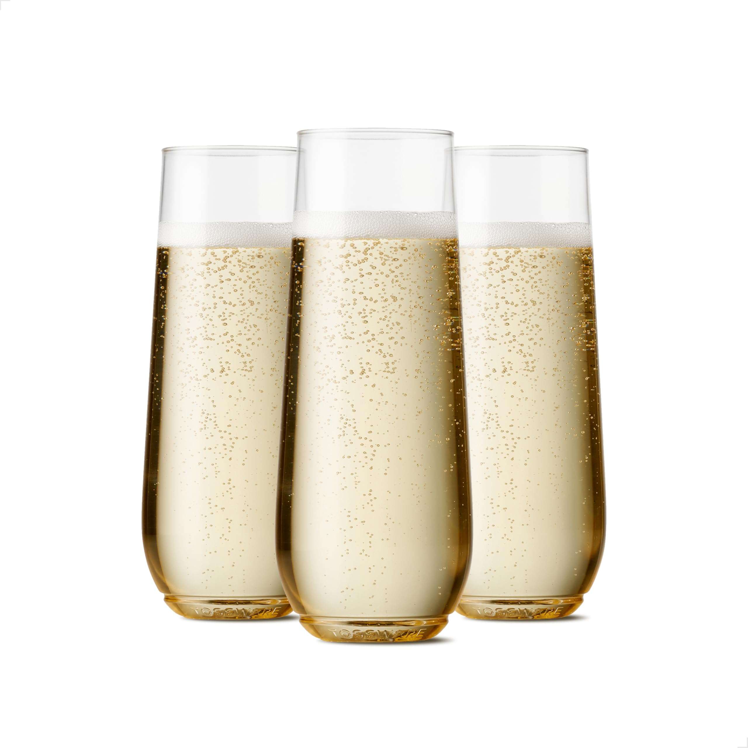 TOSSWARE POP 9oz Flute, Premium Quality, Recyclable, Unbreakable & Crystal Clear Plastic Champagne Glasses,Flute , 12 Count (Pack of 1) - Image 1