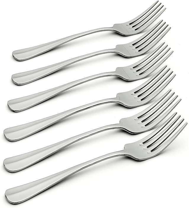 Oneida Silverware Set, Savor Dinner Fork Set, Service For 6, 18/0 Stainless Steel, Mirror Finish, Dishwasher Safe, Knives Spoons And Forks Sets, Home And Kitchen Utensils, Forks (Silver, 6 Piece) - Image 2