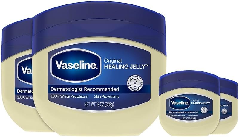 Vaseline Petroleum Jelly 2-Size Variety 4-Pack – Hypoallergenic Skin Protectant, Unscented Healing Ointment for Beauty & Personal Care - Product Image