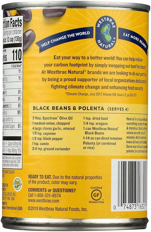 Westbrae Natural Vegetarian Organic Black Beans - 15 oz - Image 3
