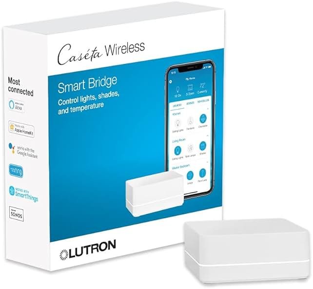 Lutron Caseta Smart Lighting Smart Hub for Light Bulbs and Fans, Compatible w/ Amazon Alexa, Apple Homekit, Google Home, 75 Device Capacity, L-BDG2-WH, White - Product Image