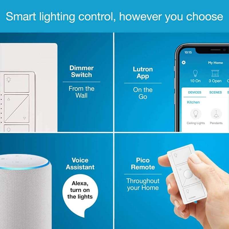 Lutron Caseta Smart Lighting Smart Hub for Light Bulbs and Fans, Compatible w/ Amazon Alexa, Apple Homekit, Google Home, 75 Device Capacity, L-BDG2-WH, White - Image 4