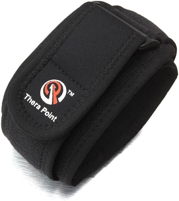Thera Point Elbow Brace Support Strap, Tennis Elbow and Golfer’s Elbow Relief, Compression Band for Sports Injury Recovery (Small/Medium 8" - 10") - Product Image