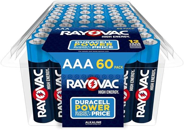 Rayovac High Energy AAA Batteries (60 Pack), Alkaline Triple A Batteries - Image 1