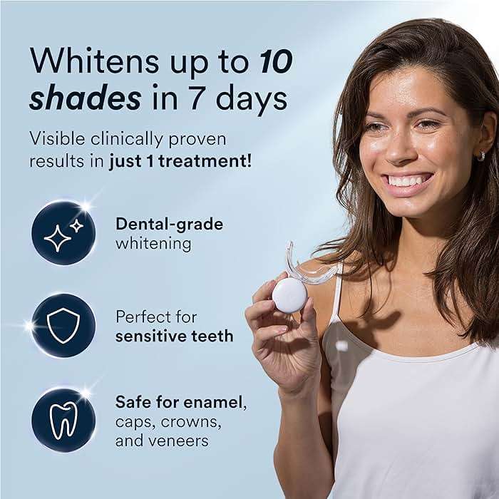 Auraglow Teeth Whitening Kit, LED Accelerator Light, 35% Carbamide Peroxide Teeth Whitening Gel, 20+ Whitening Treatments, Whitens up to 10 Shades in 7 Days - Image 2
