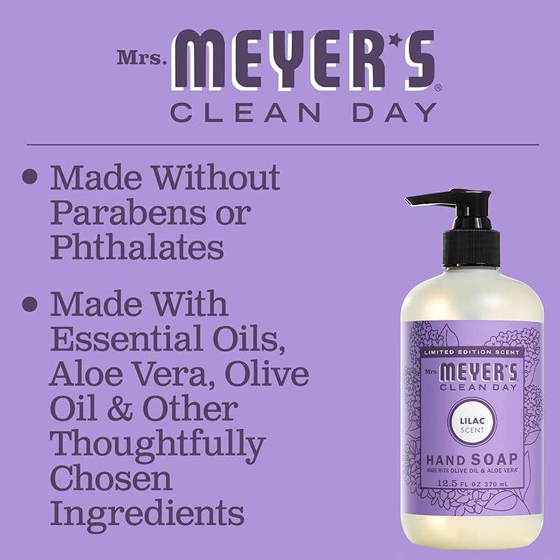 MRS. MEYER'S CLEAN DAY Hand Soap,Lilac Scent, 12.5 Fl Oz Bottle - Image 5