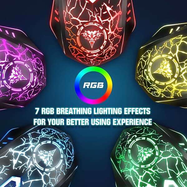 BENGOO Gaming Mouse Wired, Ergonomic Gamer Laptop PC Optical Computer Mice with RGB Backlit, 4 Adjustable DPI Up to 3600, 6 Programmable Buttons for Windows 7/8/10/XP Vista Linux -Black - Image 7