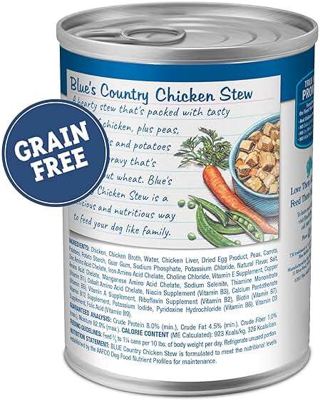 Blue Buffalo Blue’s Stew Country Chicken Stew Natural Grain Free Wet Dog Food with Real Chicken, Peas, Carrots, & Potatoes in Thick Savory Gravy, Natural Ingredients, 12.5-oz Cans (12 Count) - Image 2