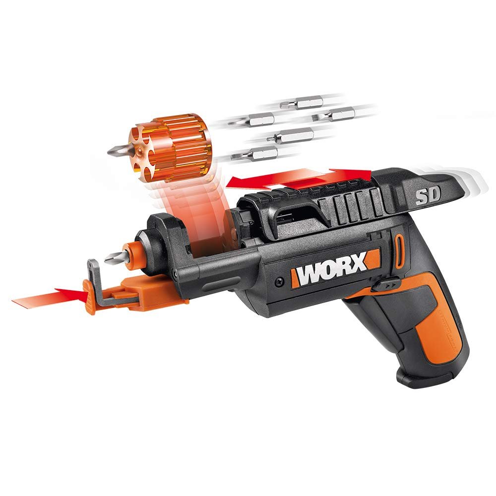 Worx 4V Electric Screwdriver, Rechargeable Cordless Power Screwdriver Set with 6 Bits, Screw Holder, Charger - WX255L - Product Image