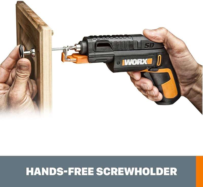 Worx 4V Electric Screwdriver, Rechargeable Cordless Power Screwdriver Set with 6 Bits, Screw Holder, Charger - WX255L - Image 3