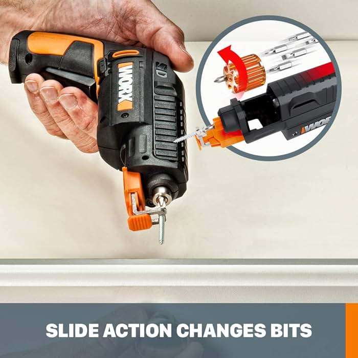 Worx 4V Electric Screwdriver, Rechargeable Cordless Power Screwdriver Set with 6 Bits, Screw Holder, Charger - WX255L - Image 5