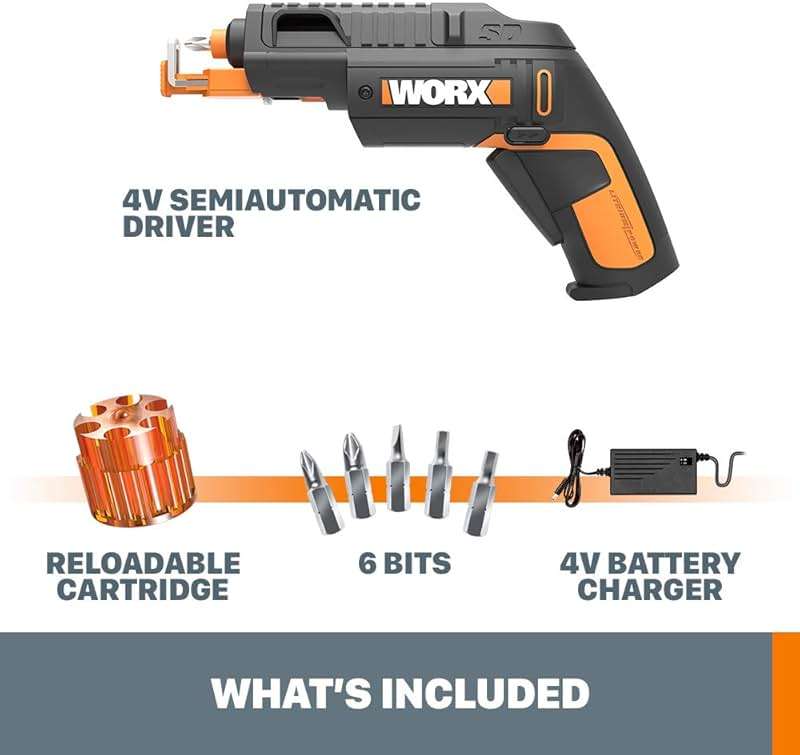 Worx 4V Electric Screwdriver, Rechargeable Cordless Power Screwdriver Set with 6 Bits, Screw Holder, Charger - WX255L - Image 6