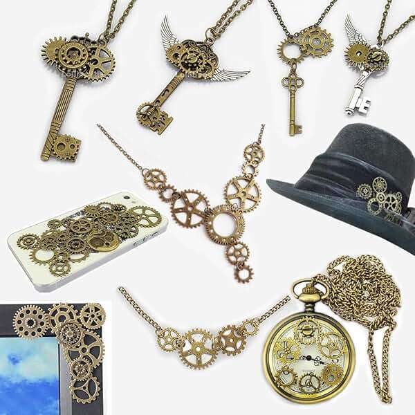 LolliBeads® 120 Gram Antiqued Bronze Metal Skeleton Steampunk Watch Gear Cog Wheel Sets(80pcs) - Image 5