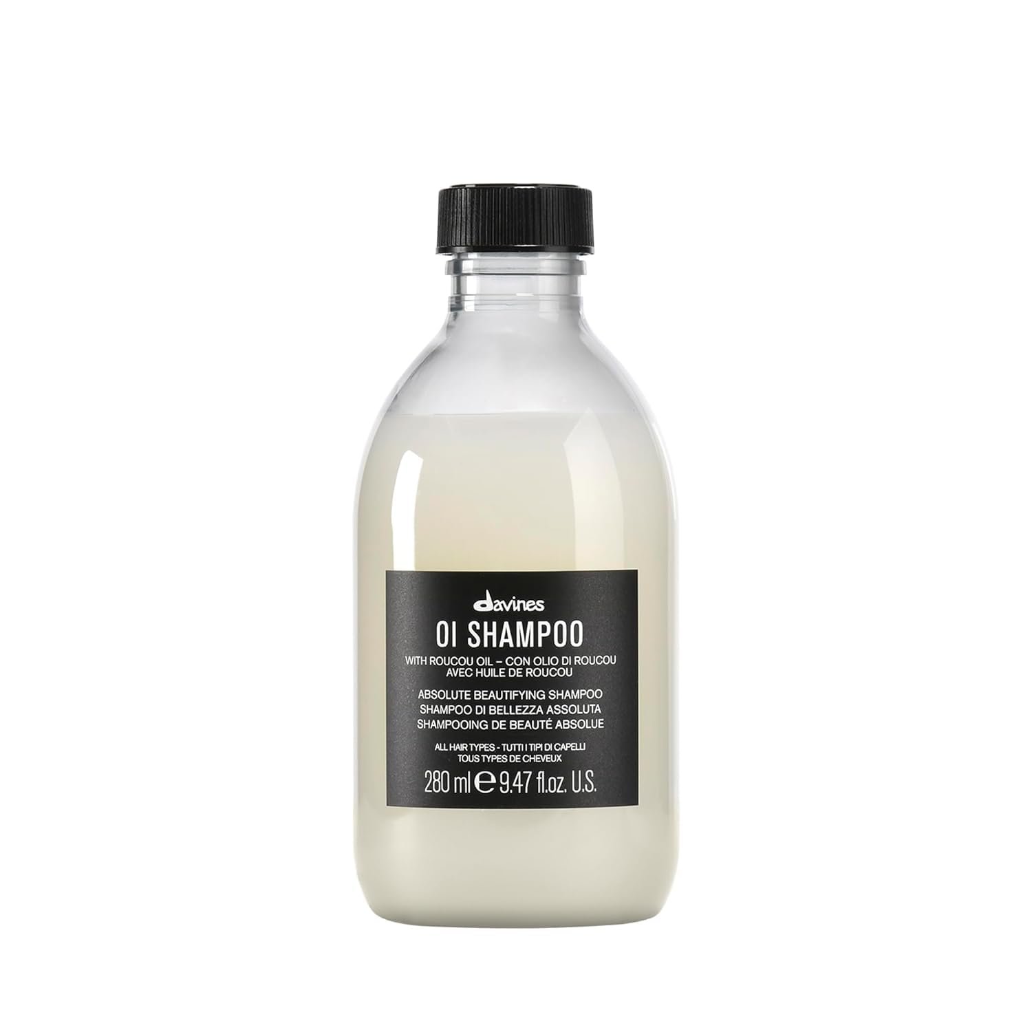Davines OI Shampoo, Milky-Smooth Hydrating Cleanser for All Hair Types - Antioxidant-Rich Formula with Roucou Oil for Extraordinary Shine, Softness, Volume & Protection, Sulfate-Free - Product Image